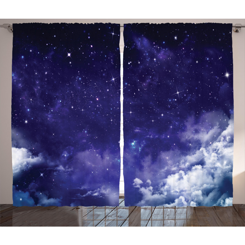 Dreamy Night with Stars Curtain