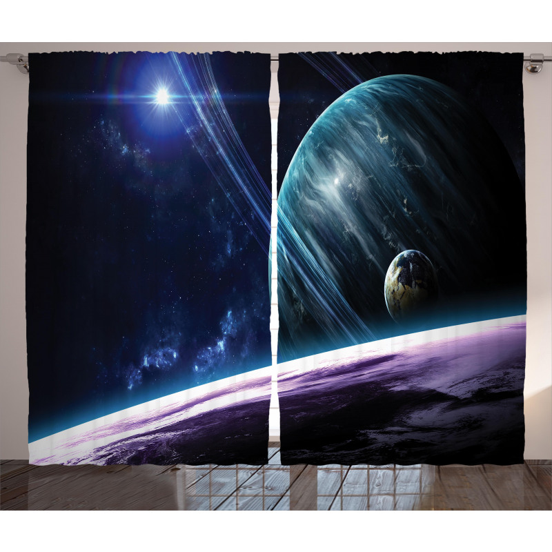 Universe with Planets Curtain