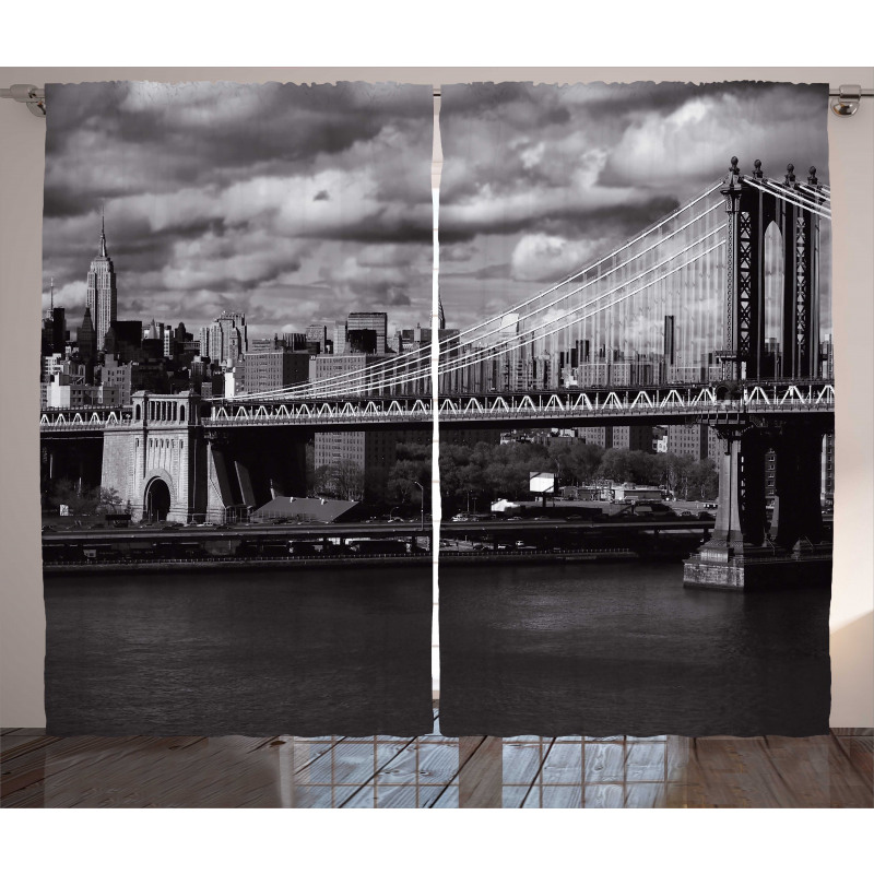 NYC in Black and White Curtain