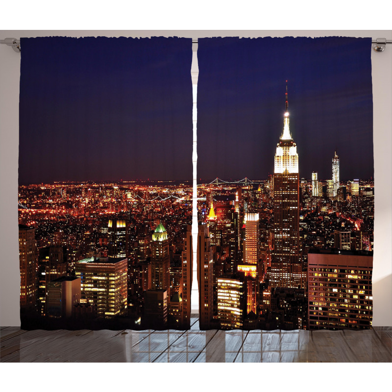 New York Manhattan Nİght Curtain