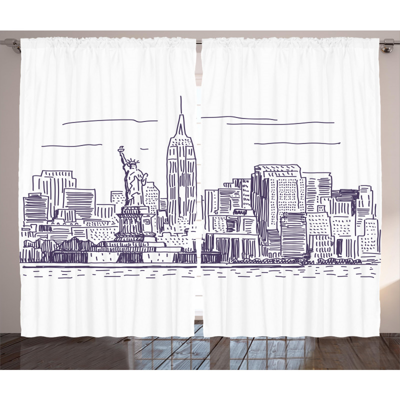 Sketchy NYC Island Curtain