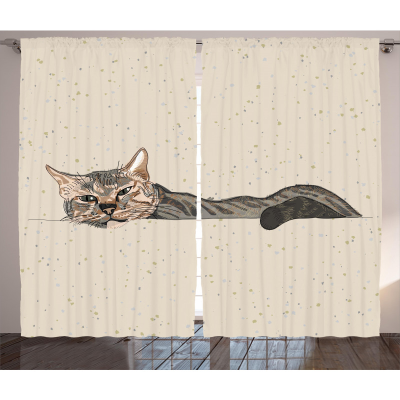 Lazt Sleepy Cat Curtain