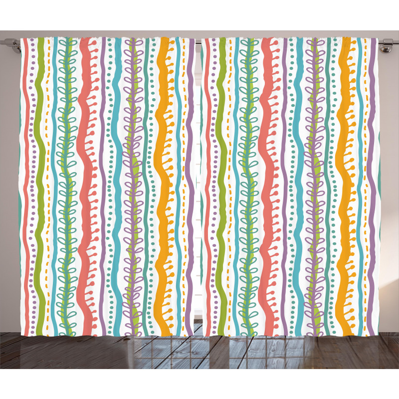 Vertical Swirl Lines Curtain
