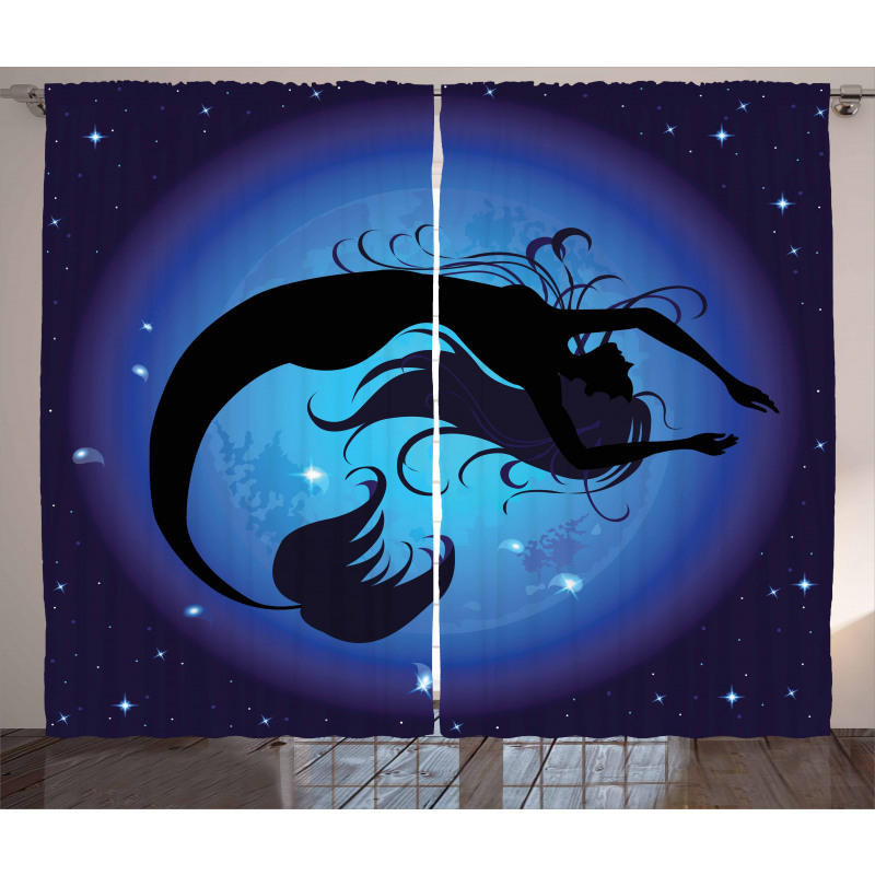 Aquatic Girl Mermaid Curtain