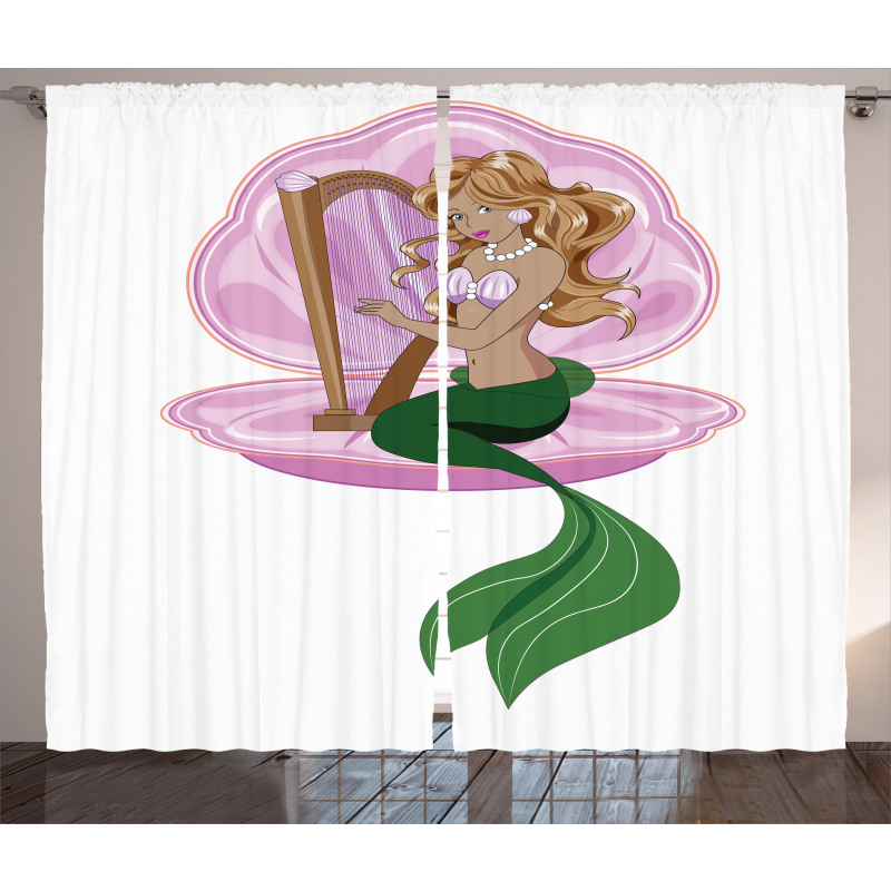 Fairytale Mermaid Art Curtain