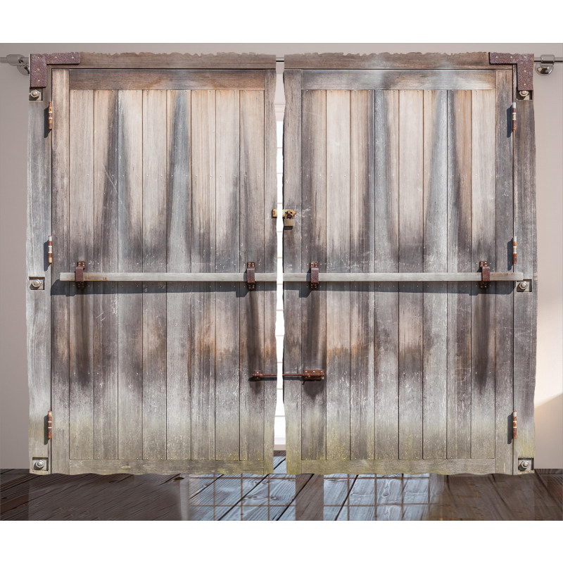 Wooden Oak Country Gate Curtain