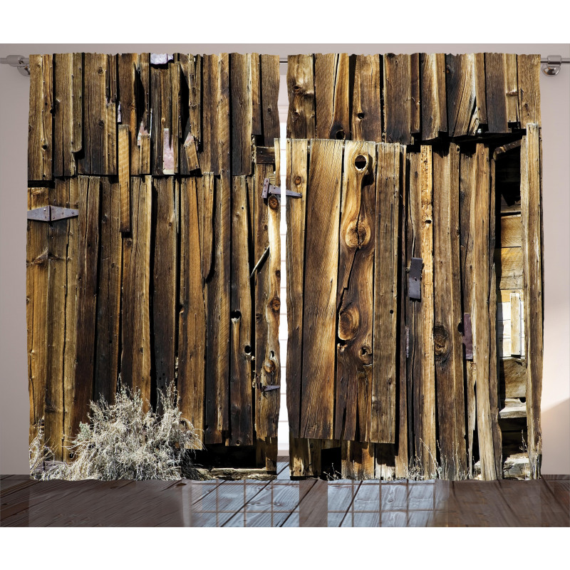 Oak Barn Timber Door Curtain