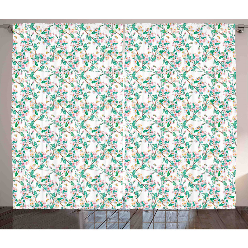 Japanese Spring Blossoms Curtain
