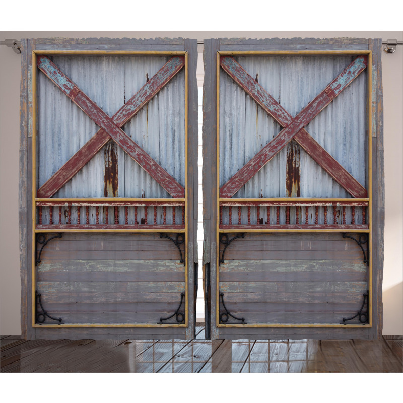Wooden Window Plank Curtain