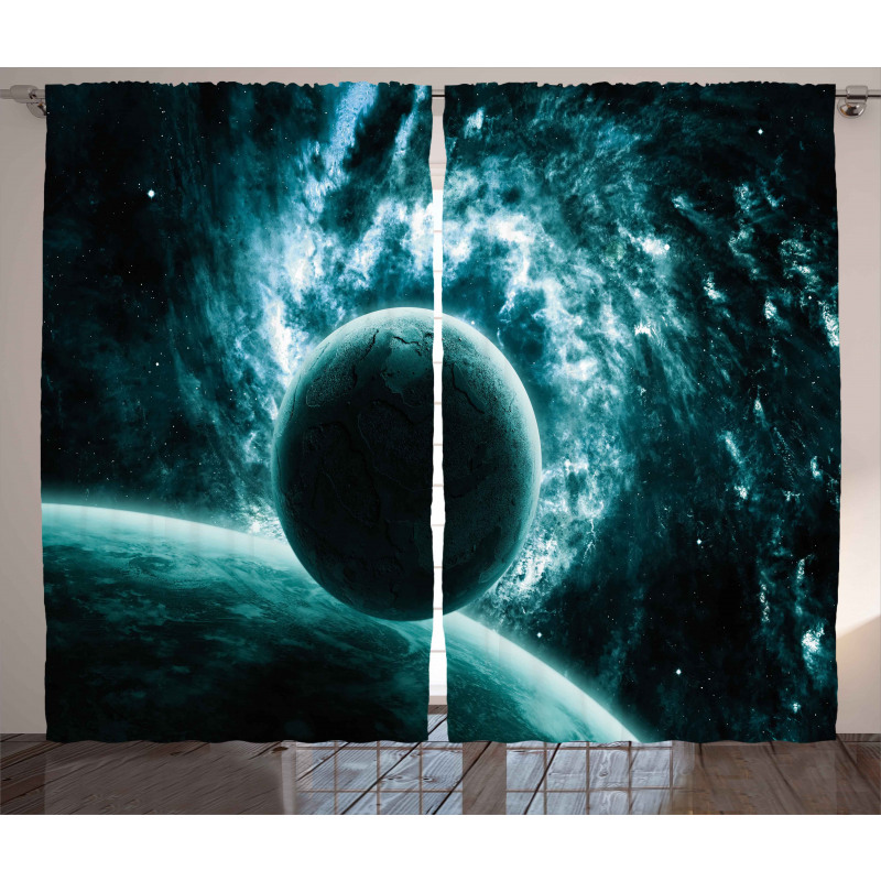 Solar System Star Scenery Curtain