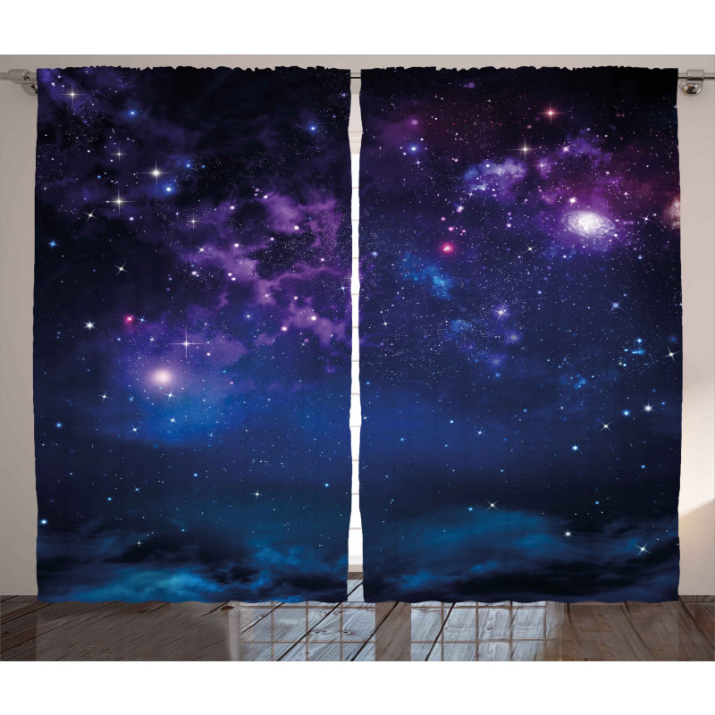 Milky Way Themed Stars Curtain