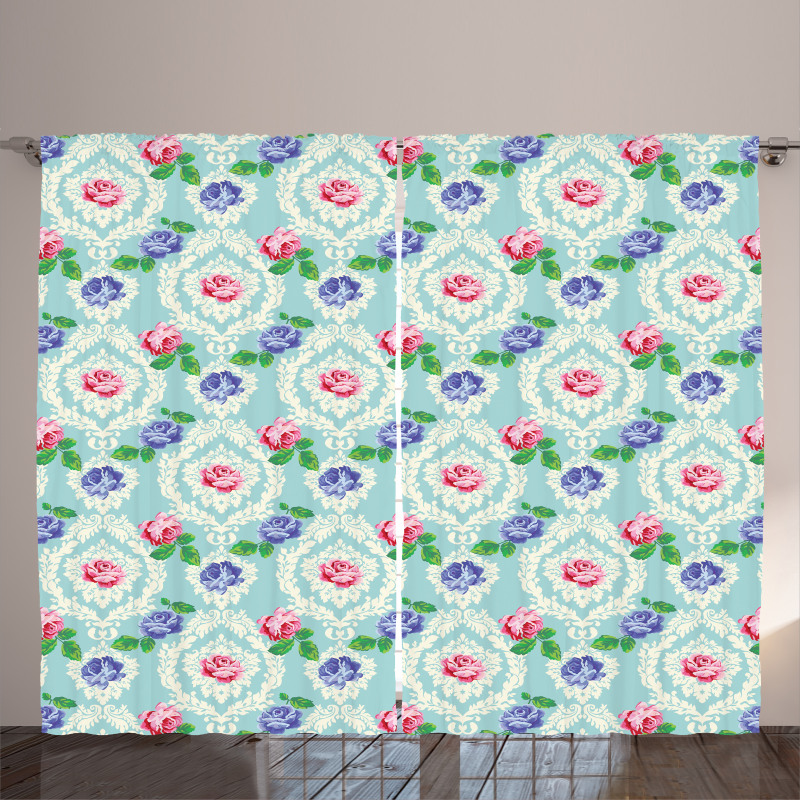 Baroque Colored Roses Curtain