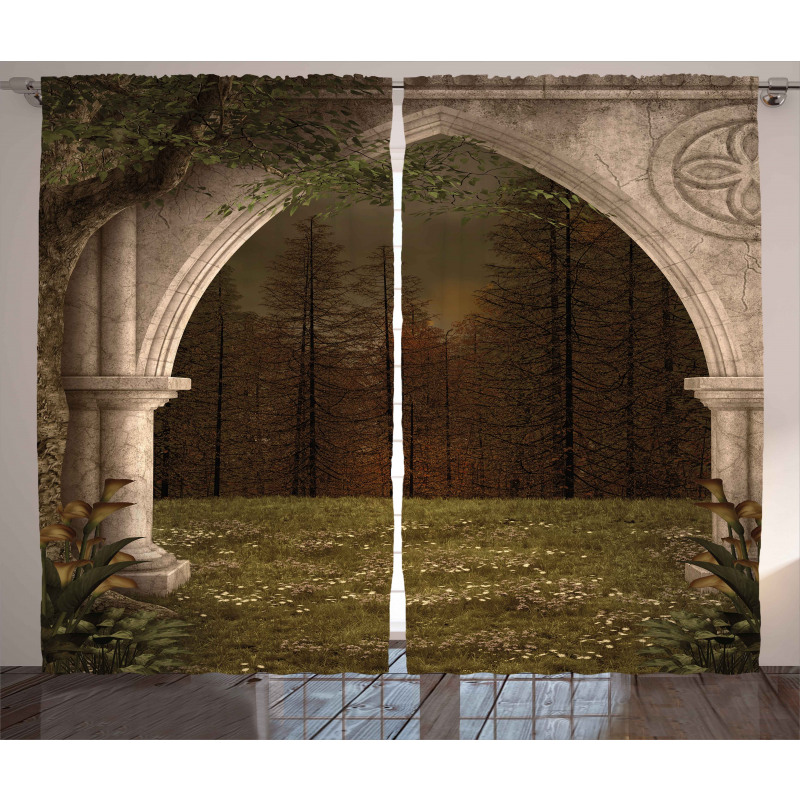 Retro Arch in Garden Curtain