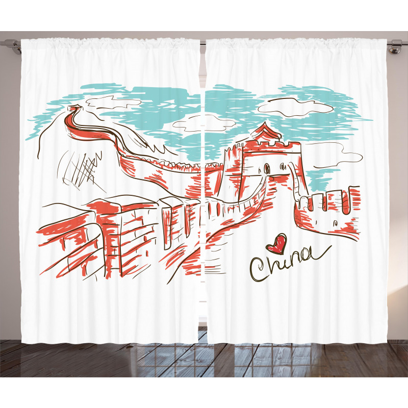 Sketch Chinese Curtain