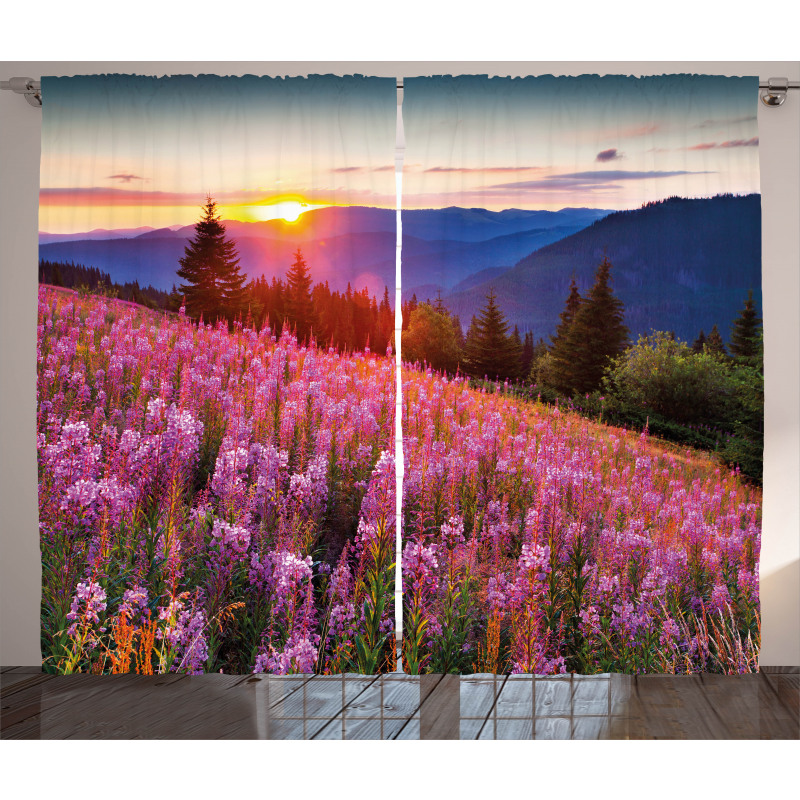 Spring Mountains Floral Curtain