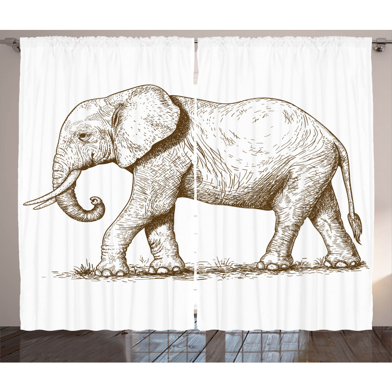 Safari Wild Animals Art Curtain