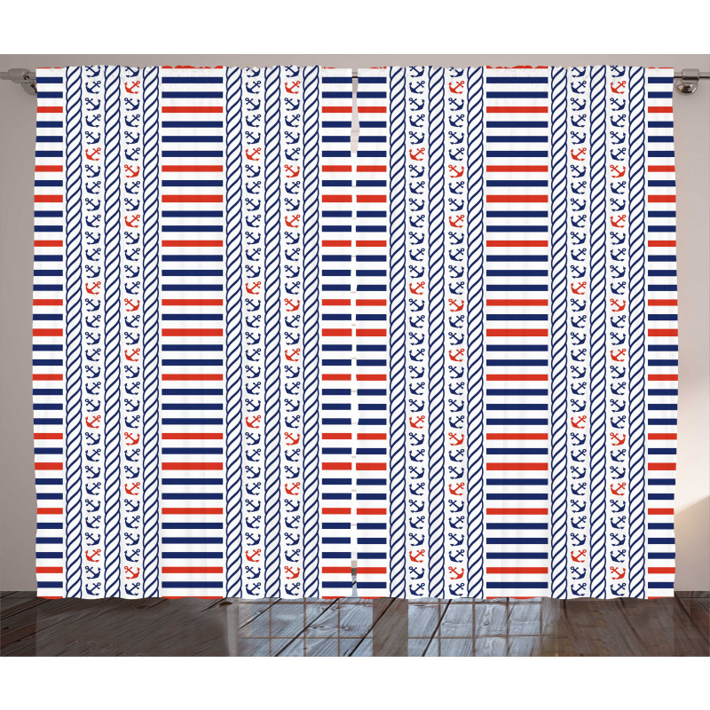 Marine Pattern Stripes Curtain