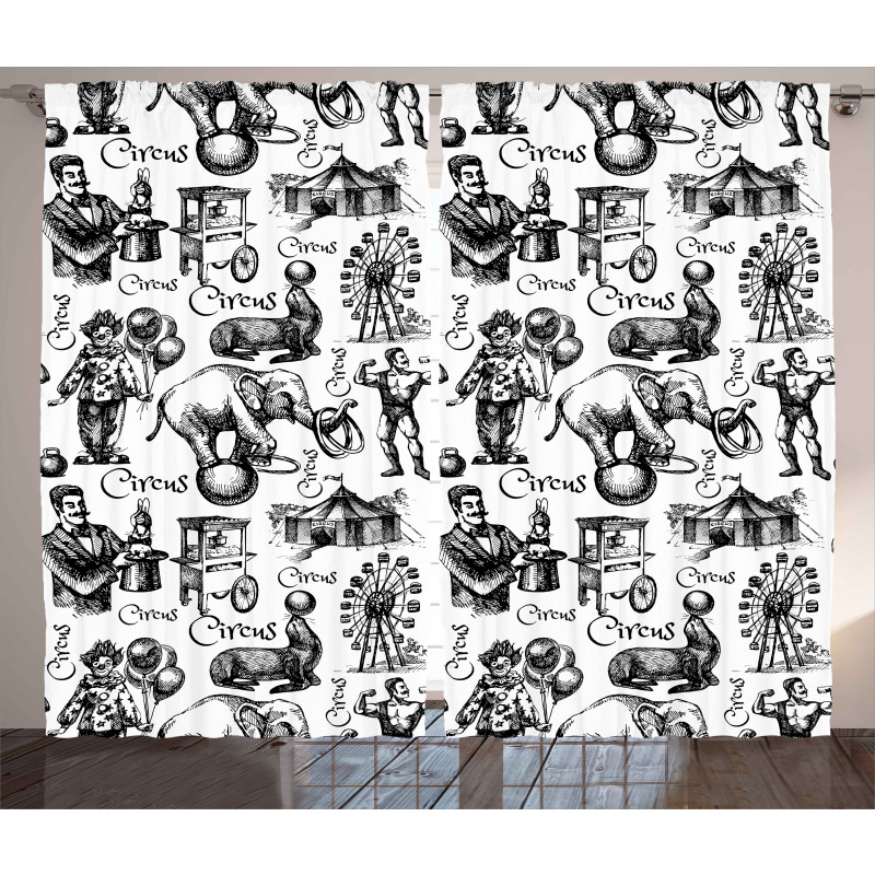 Circus Magician Theme Curtain