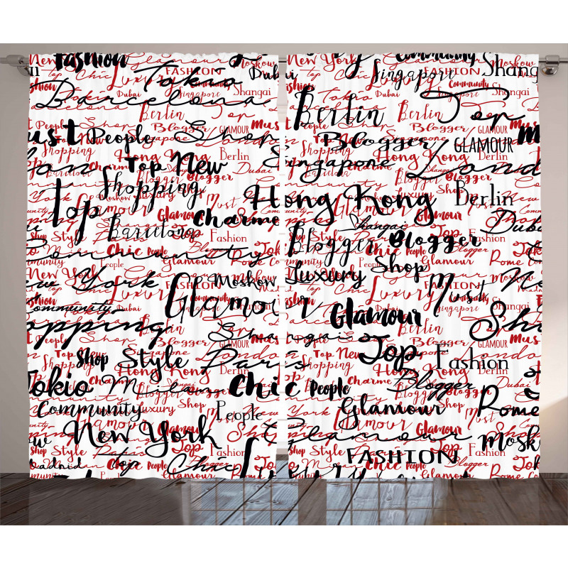 Popular Fashion Words Curtain