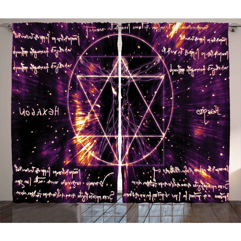 Vitruvian Man Occult Curtain