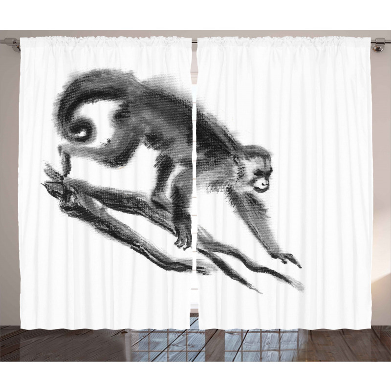 Exotic Jungle Monkey Curtain