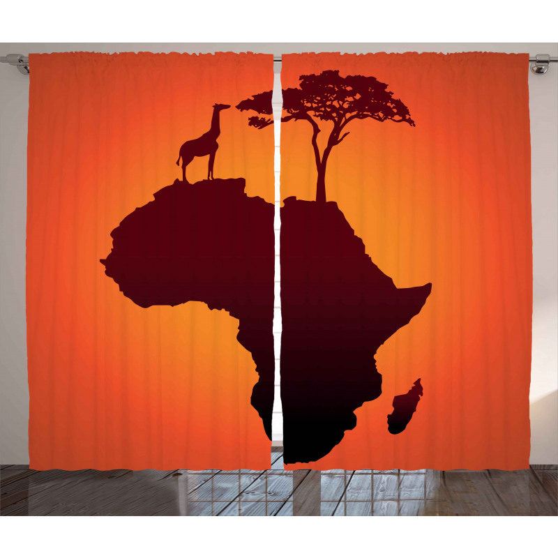 Safari Map with Continent Curtain