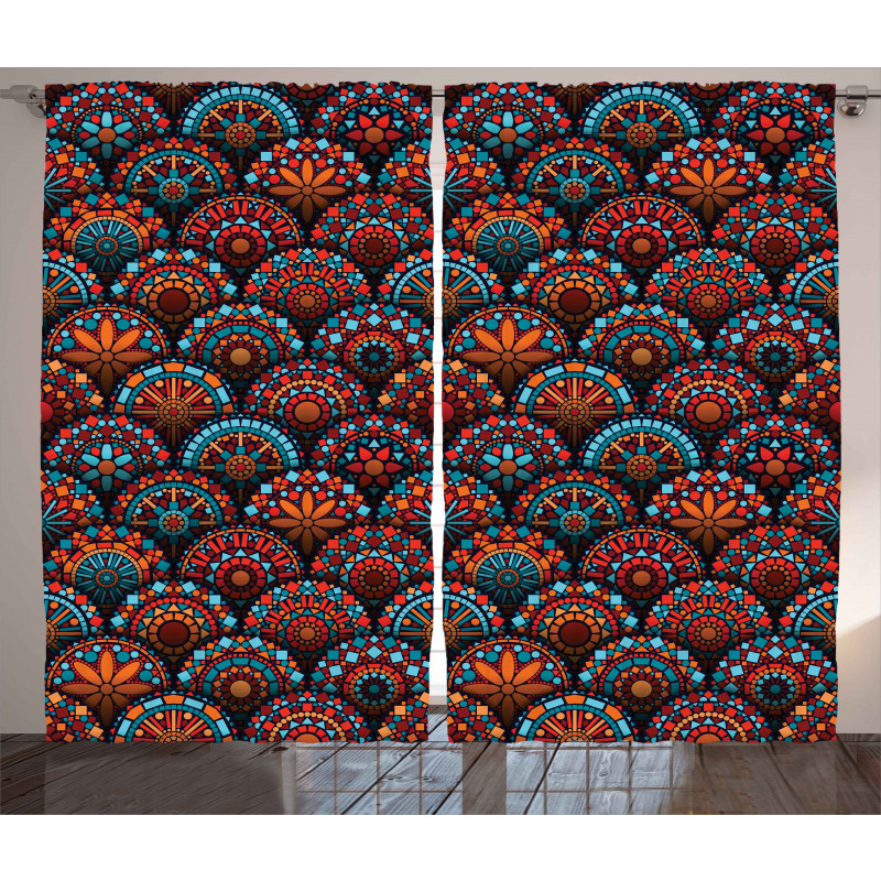 Geometric Floral Forms Curtain