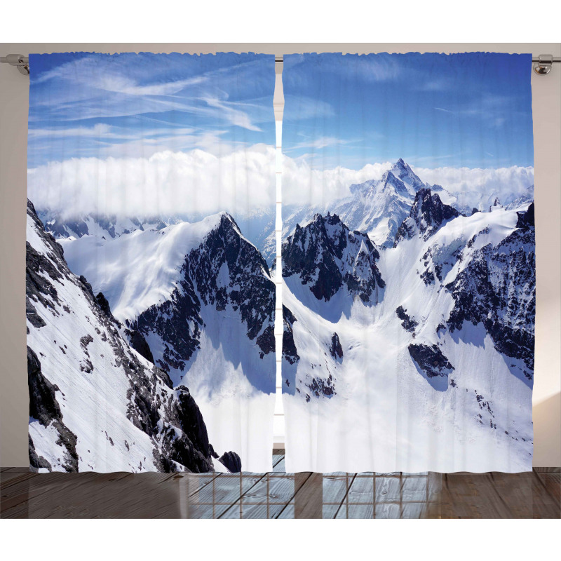 Mountain Peak Scenery Curtain