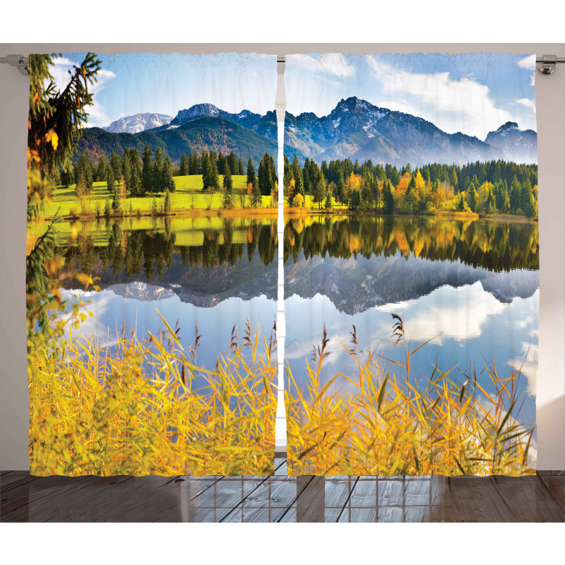 Country Scene and Lake Curtain