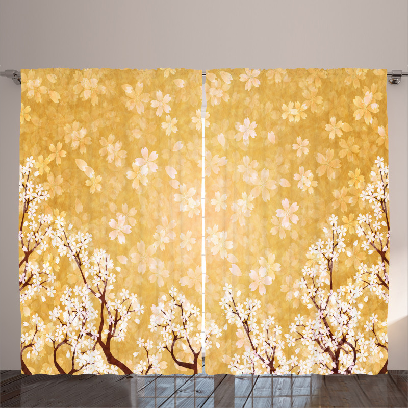 Trees Blossom in Spring Curtain