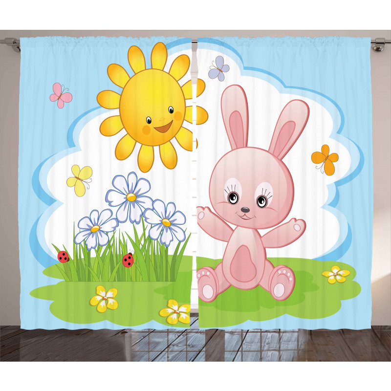 Rabbit in Garden Curtain