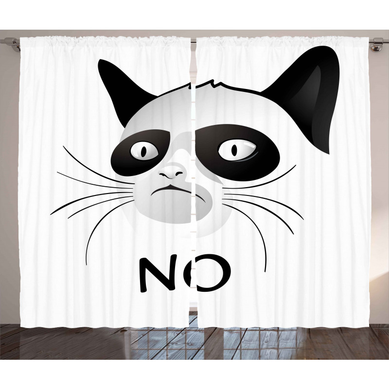 Grumpy Face Famous Cat Curtain