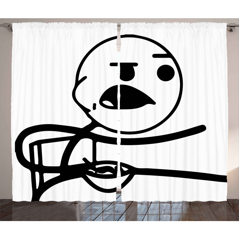 Grumpy Forever Alone Guy Curtain