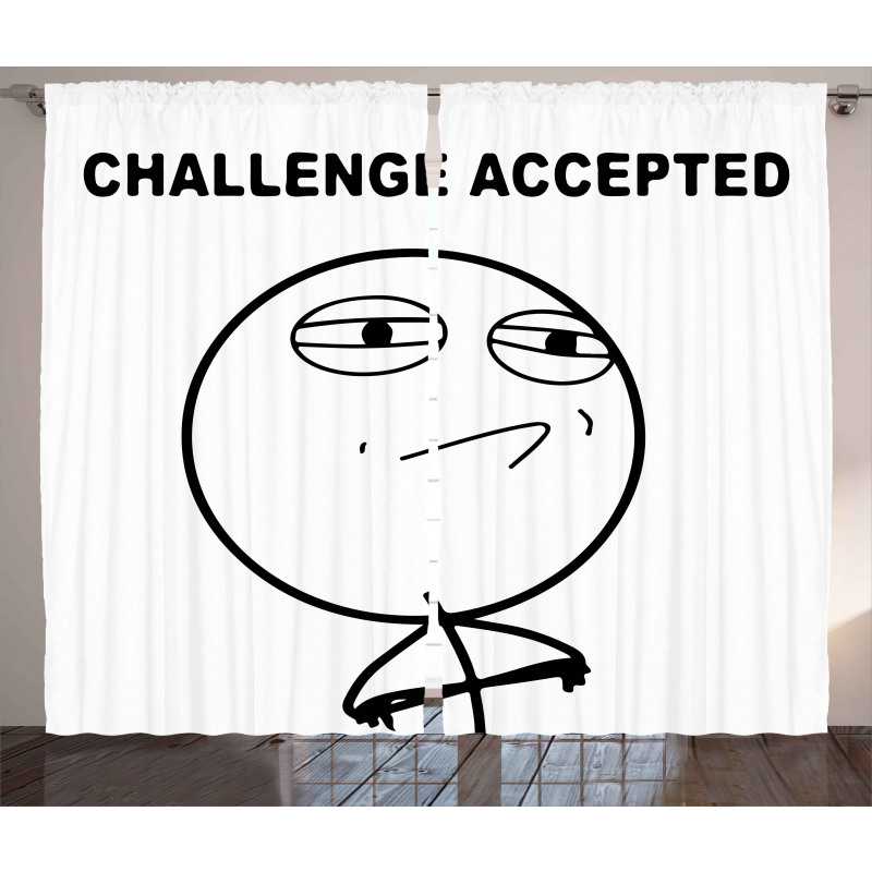 Challenge Accepted Meme Curtain
