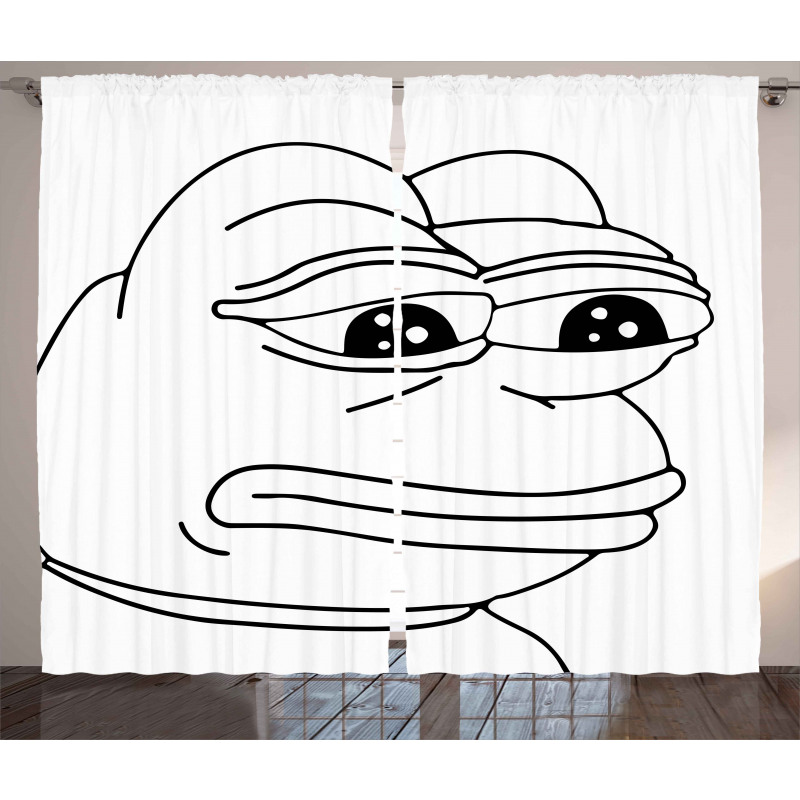 Crying Frog Meme Cartoon Curtain