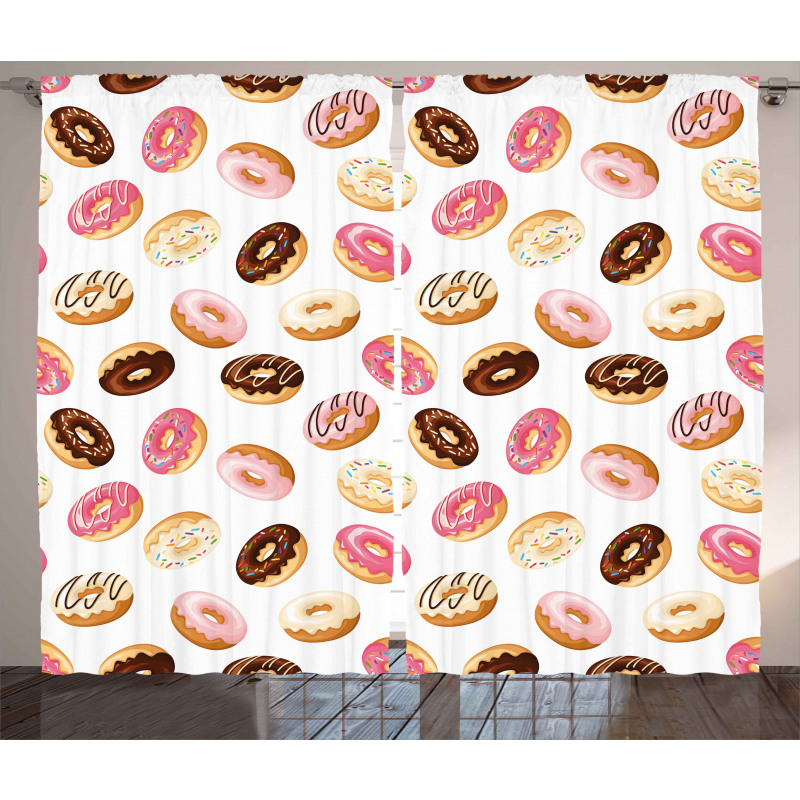 American Dessert Donuts Curtain