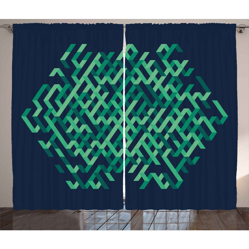Ombre Maze Lines Curtain