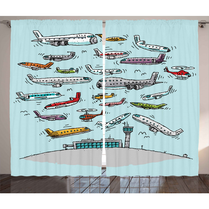 Airplanes Helicopters Curtain