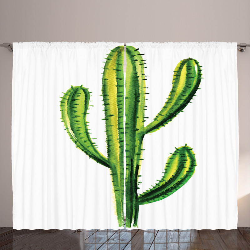 Mexican Cartoon Cactus Curtain