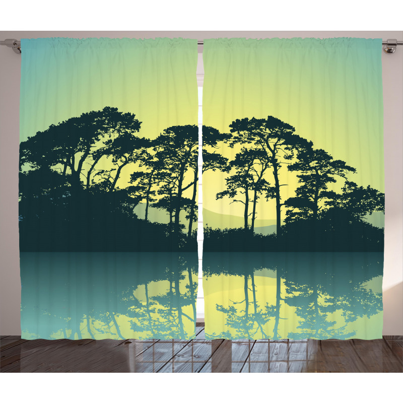 Forest Tree Landscape Curtain