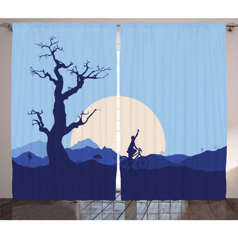 Rising Moon in Forest Curtain