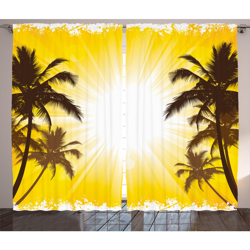 Place with Palm Trees Curtain