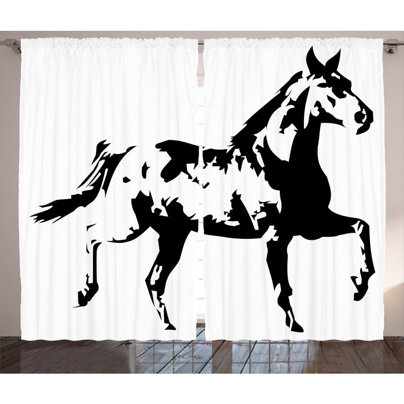 Running Horse Silhouette Curtain