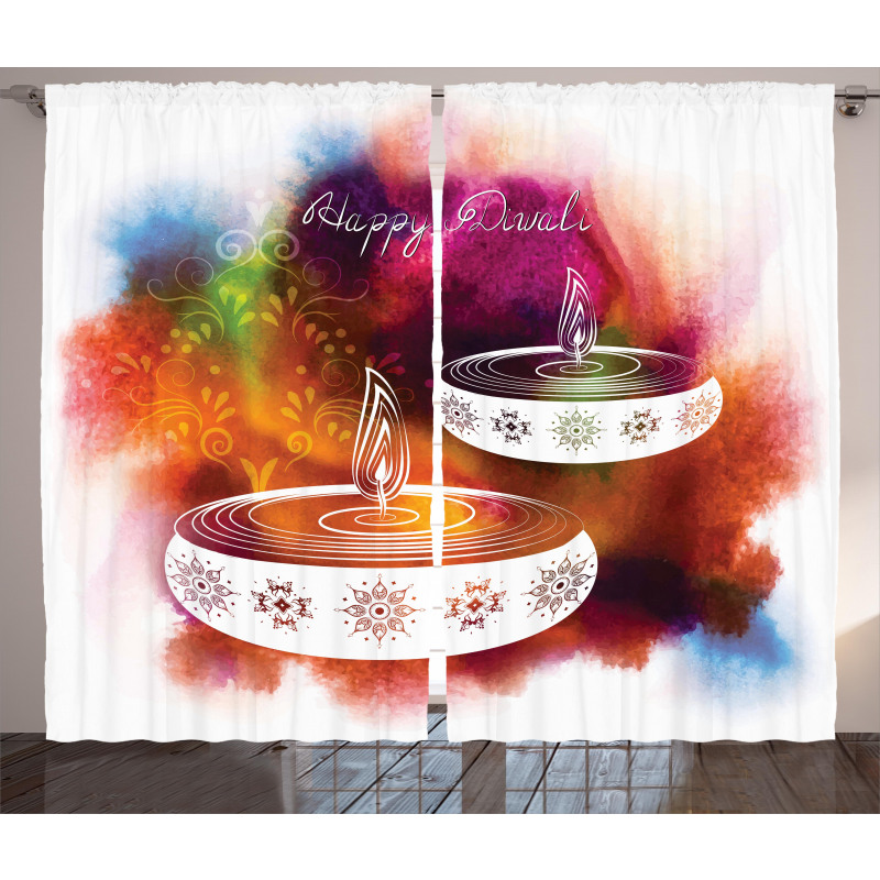 Abstract Rainbow Design Curtain