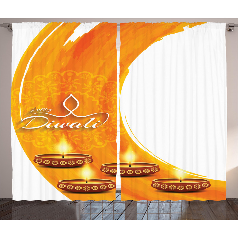 Diwali Candle Celebrate Curtain