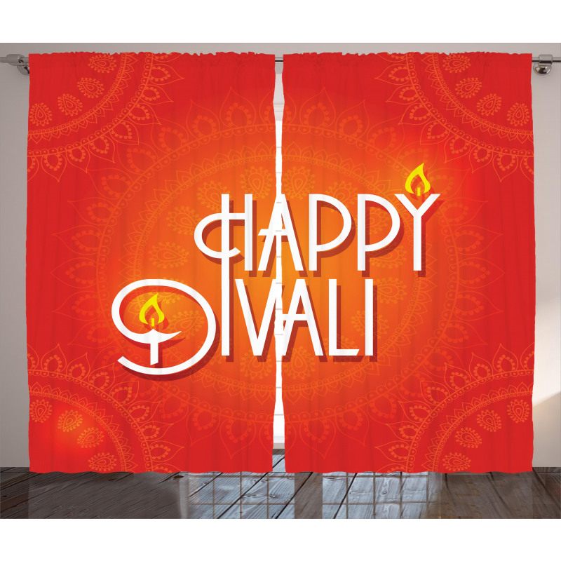 Happy Diwali Candles Curtain