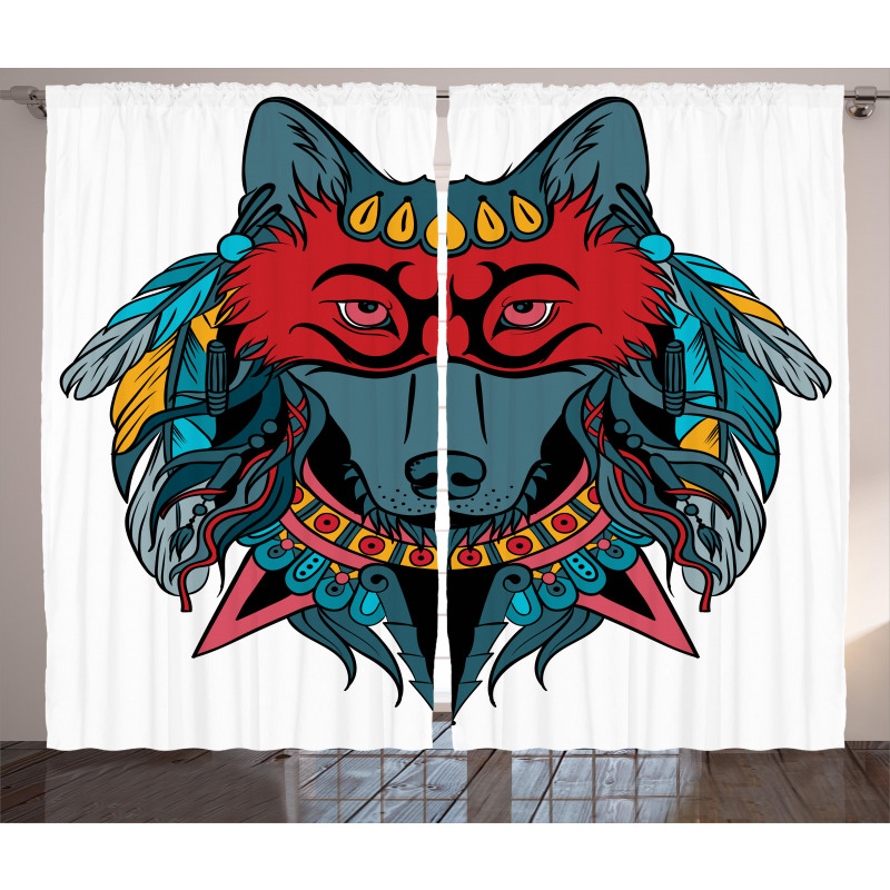 Wolf Animal Theme Curtain