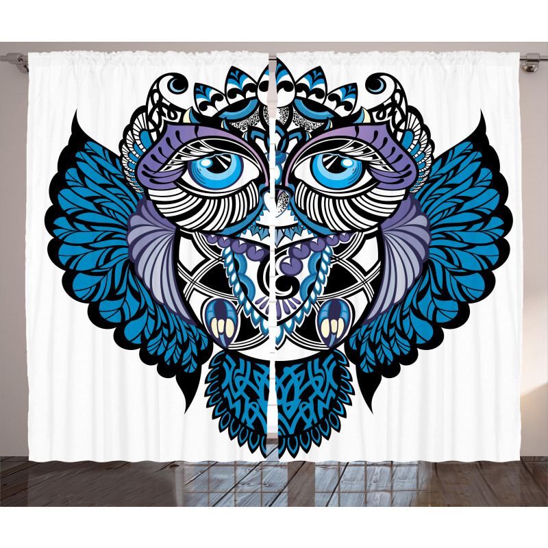 Owl Bird Animal Tattoo Curtain