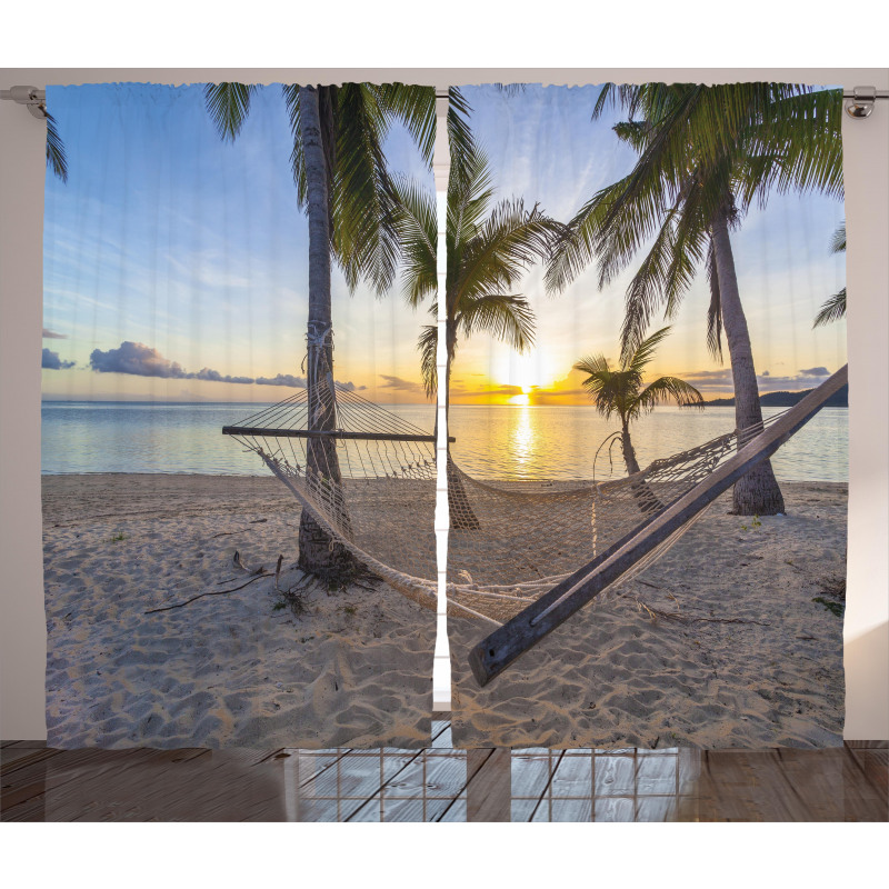 Paradise Beach Palms Curtain