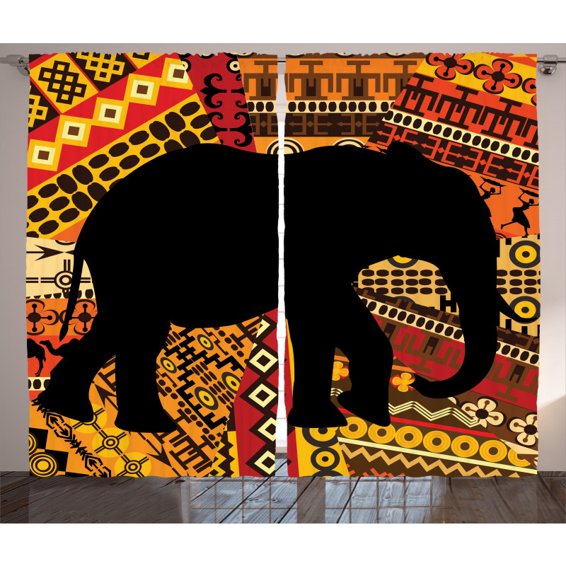 Elephant Silhouette Curtain